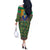 African Pattern Traditional Kanga Style Off The Shoulder Long Sleeve Dress - Wonder Print Shop