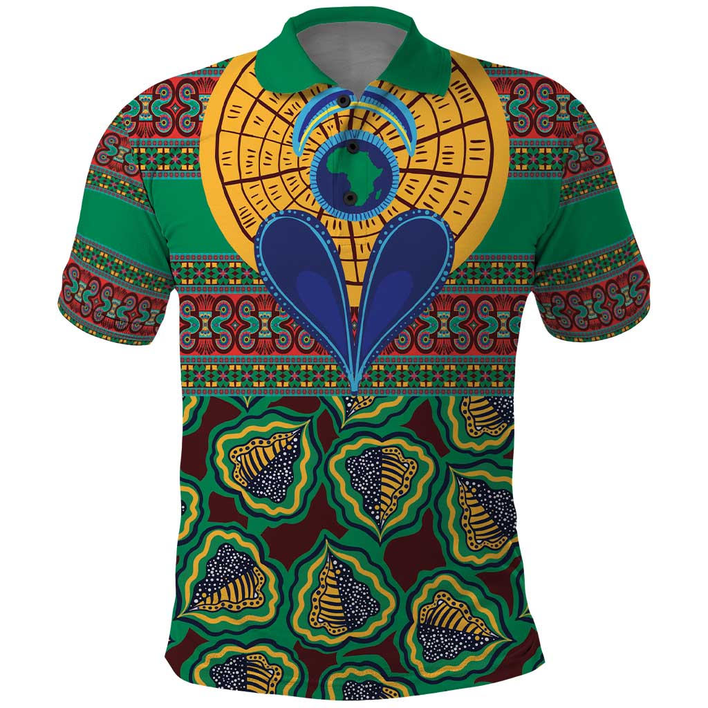 African Pattern Traditional Kanga Style Polo Shirt - Wonder Print Shop