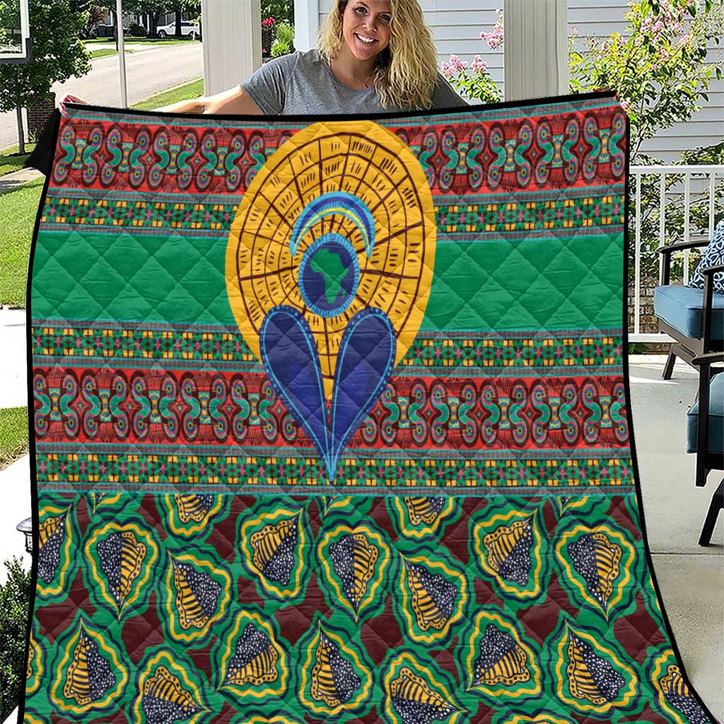 African Pattern Traditional Kanga Style Quilt - Wonder Print Shop