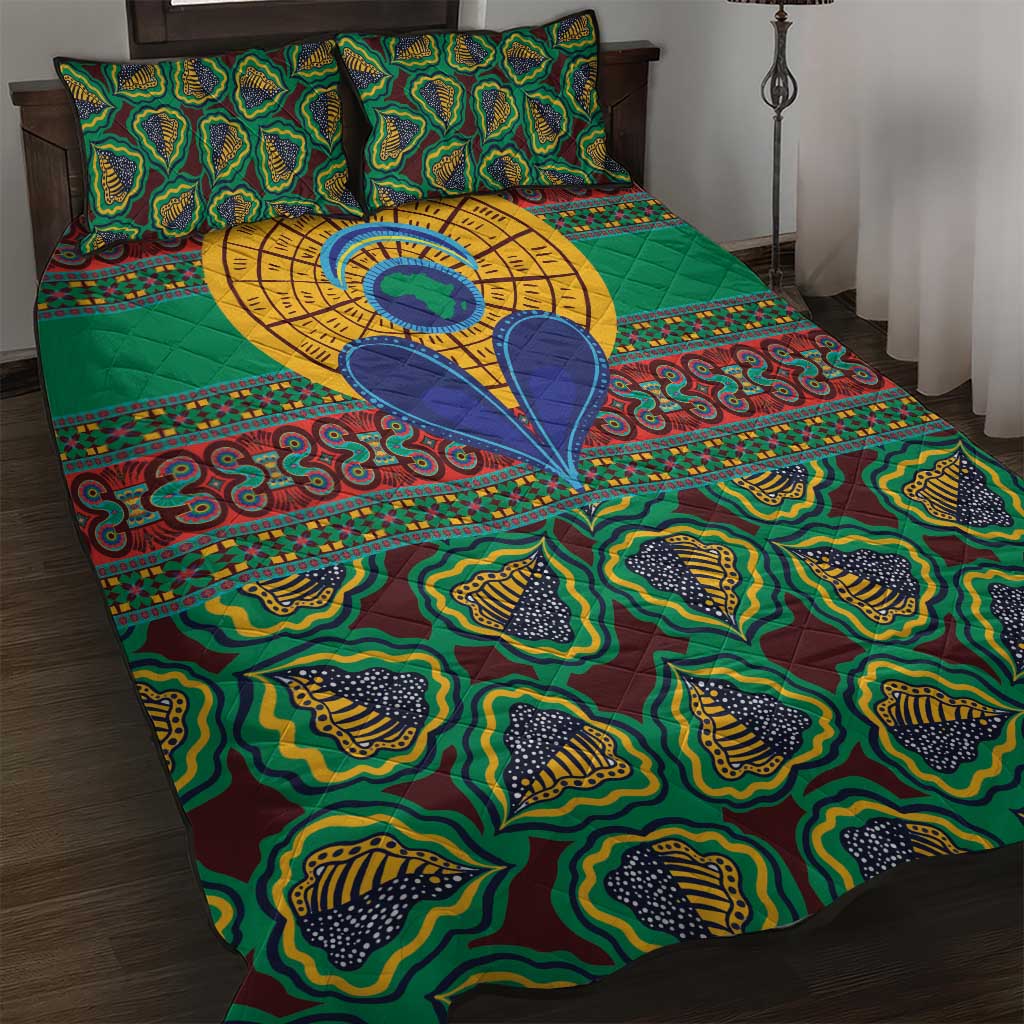 African Pattern Traditional Kanga Style Quilt Bed Set - Wonder Print Shop