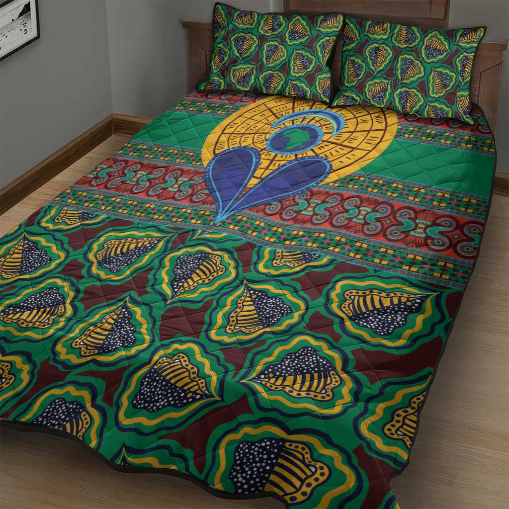 African Pattern Traditional Kanga Style Quilt Bed Set - Wonder Print Shop