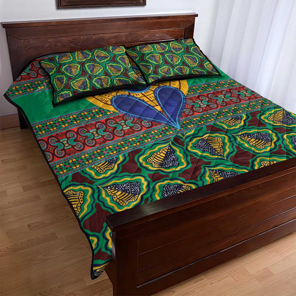 African Pattern Traditional Kanga Style Quilt Bed Set - Wonder Print Shop