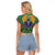 African Pattern Traditional Kanga Style Raglan Cropped T Shirt - Wonder Print Shop