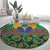 African Pattern Traditional Kanga Style Round Carpet