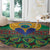 African Pattern Traditional Kanga Style Round Carpet