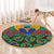 African Pattern Traditional Kanga Style Round Carpet