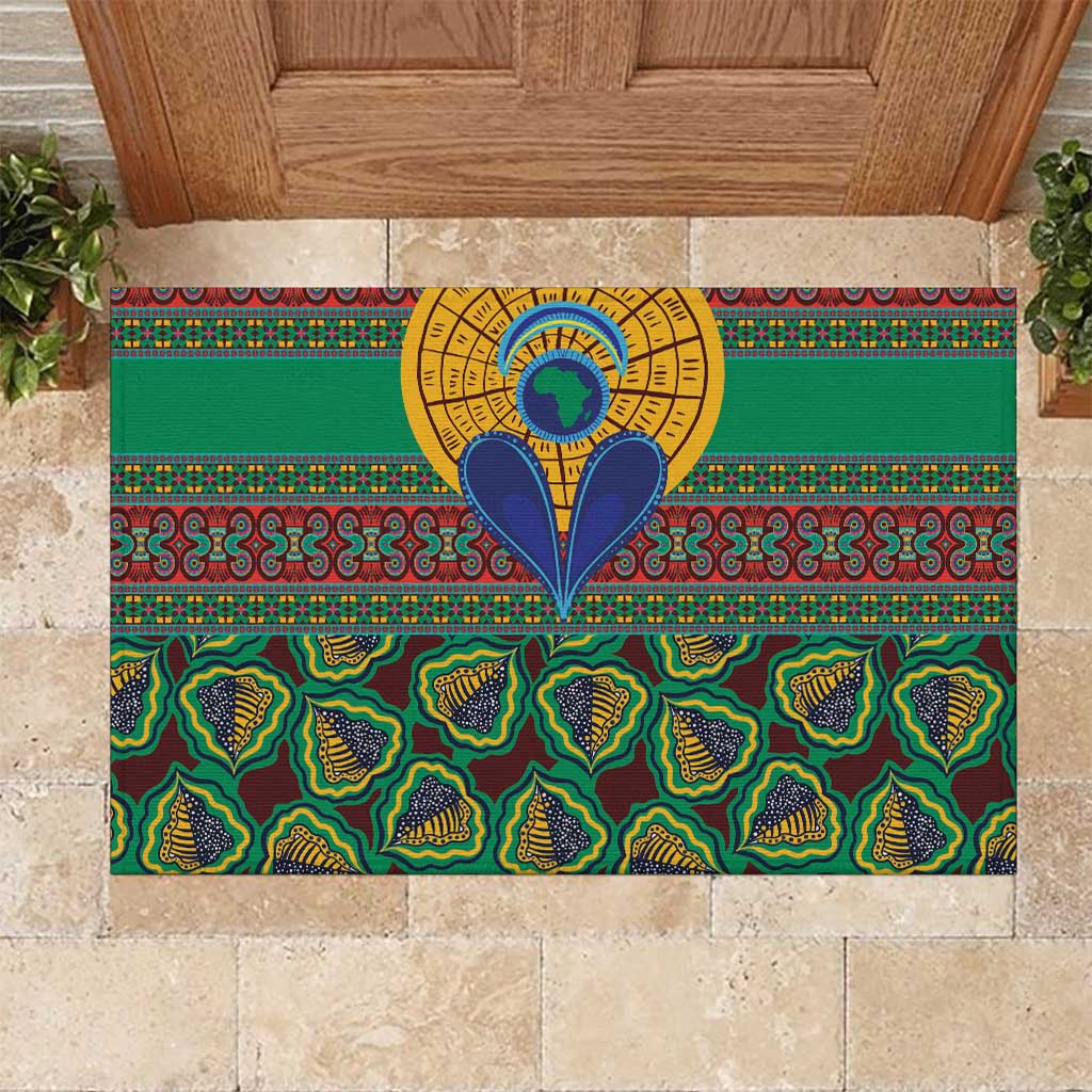African Pattern Traditional Kanga Style Rubber Doormat - Wonder Print Shop
