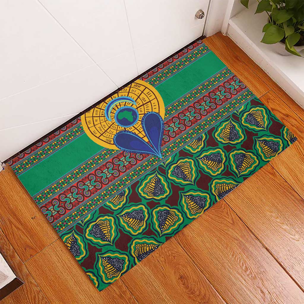 African Pattern Traditional Kanga Style Rubber Doormat - Wonder Print Shop