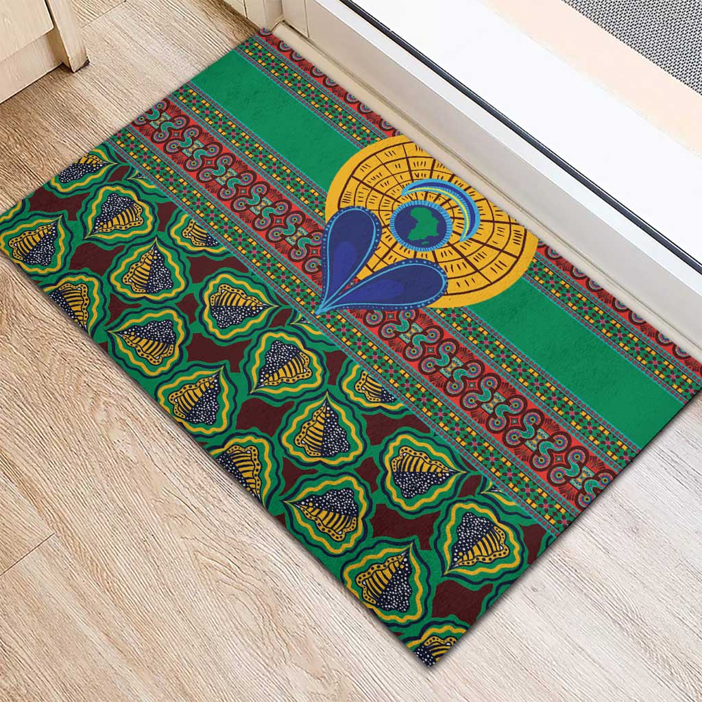 African Pattern Traditional Kanga Style Rubber Doormat - Wonder Print Shop