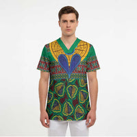 African Pattern Traditional Kanga Style Scrub Top