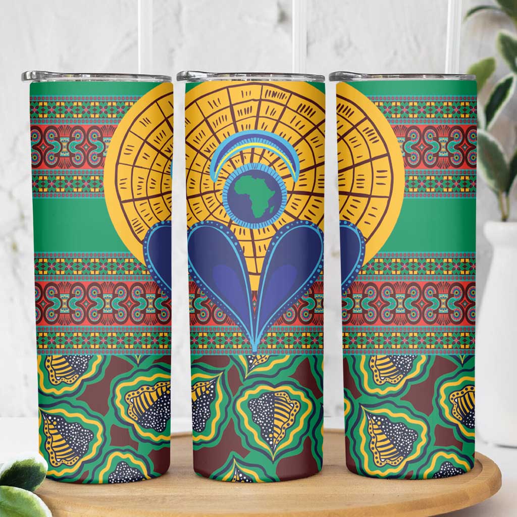 African Pattern Traditional Kanga Style Skinny Tumbler - Wonder Print Shop