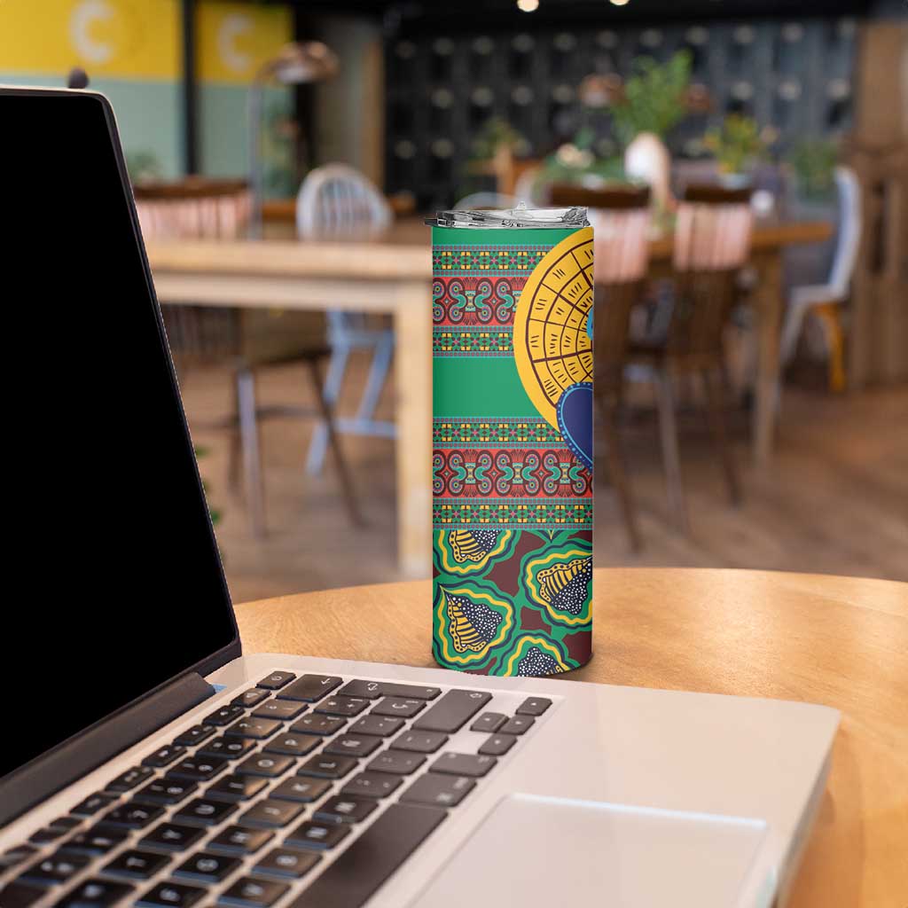 African Pattern Traditional Kanga Style Skinny Tumbler - Wonder Print Shop