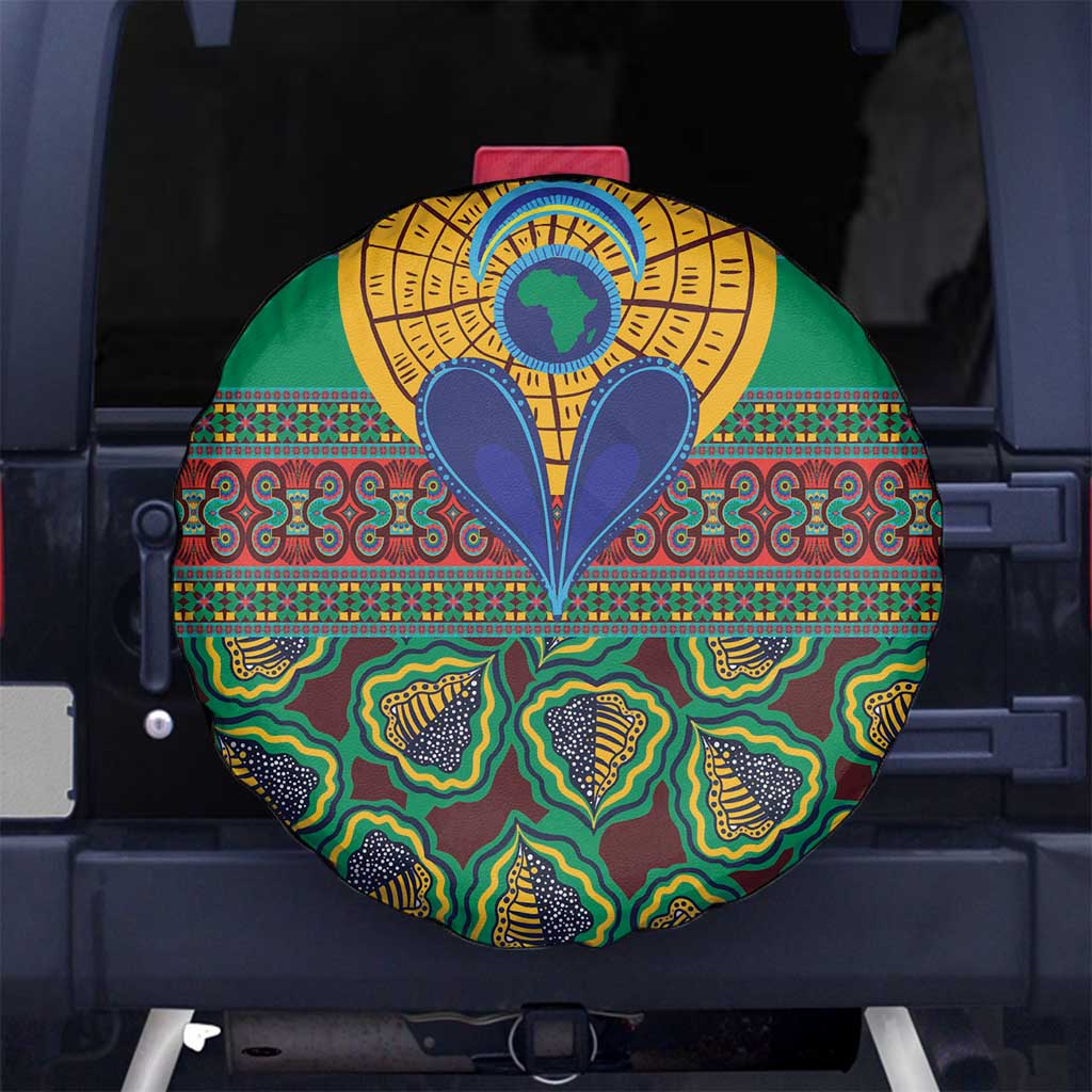African Pattern Traditional Kanga Style Spare Tire Cover - Wonder Print Shop