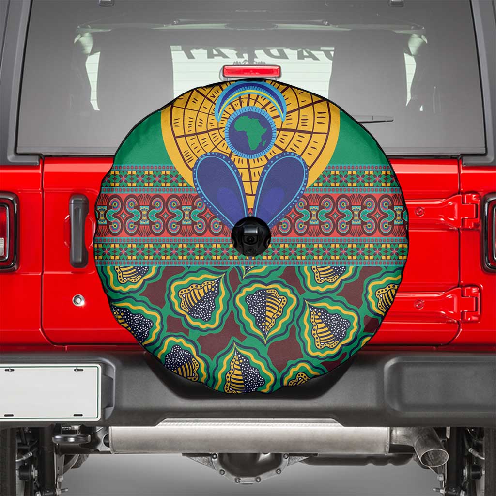 African Pattern Traditional Kanga Style Spare Tire Cover - Wonder Print Shop
