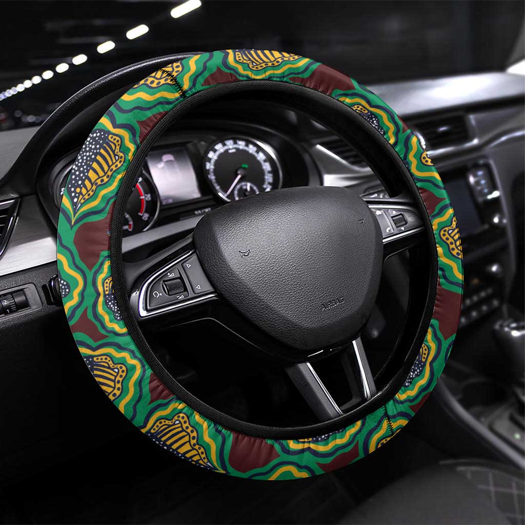 African Pattern Traditional Kanga Style Steering Wheel Cover - Wonder Print Shop