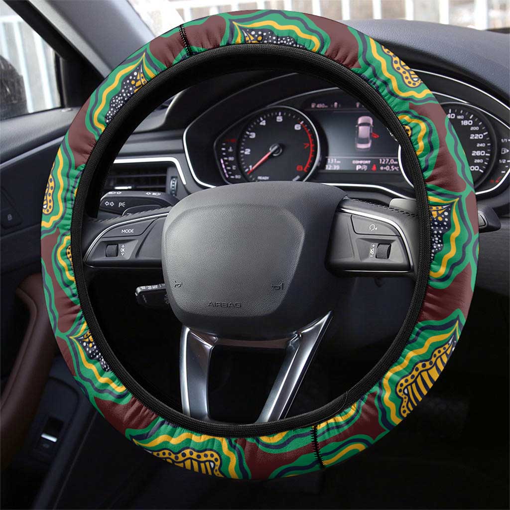 African Pattern Traditional Kanga Style Steering Wheel Cover - Wonder Print Shop