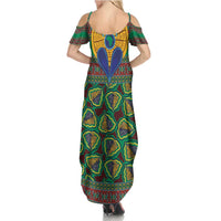 African Pattern Traditional Kanga Style Summer Maxi Dress - Wonder Print Shop