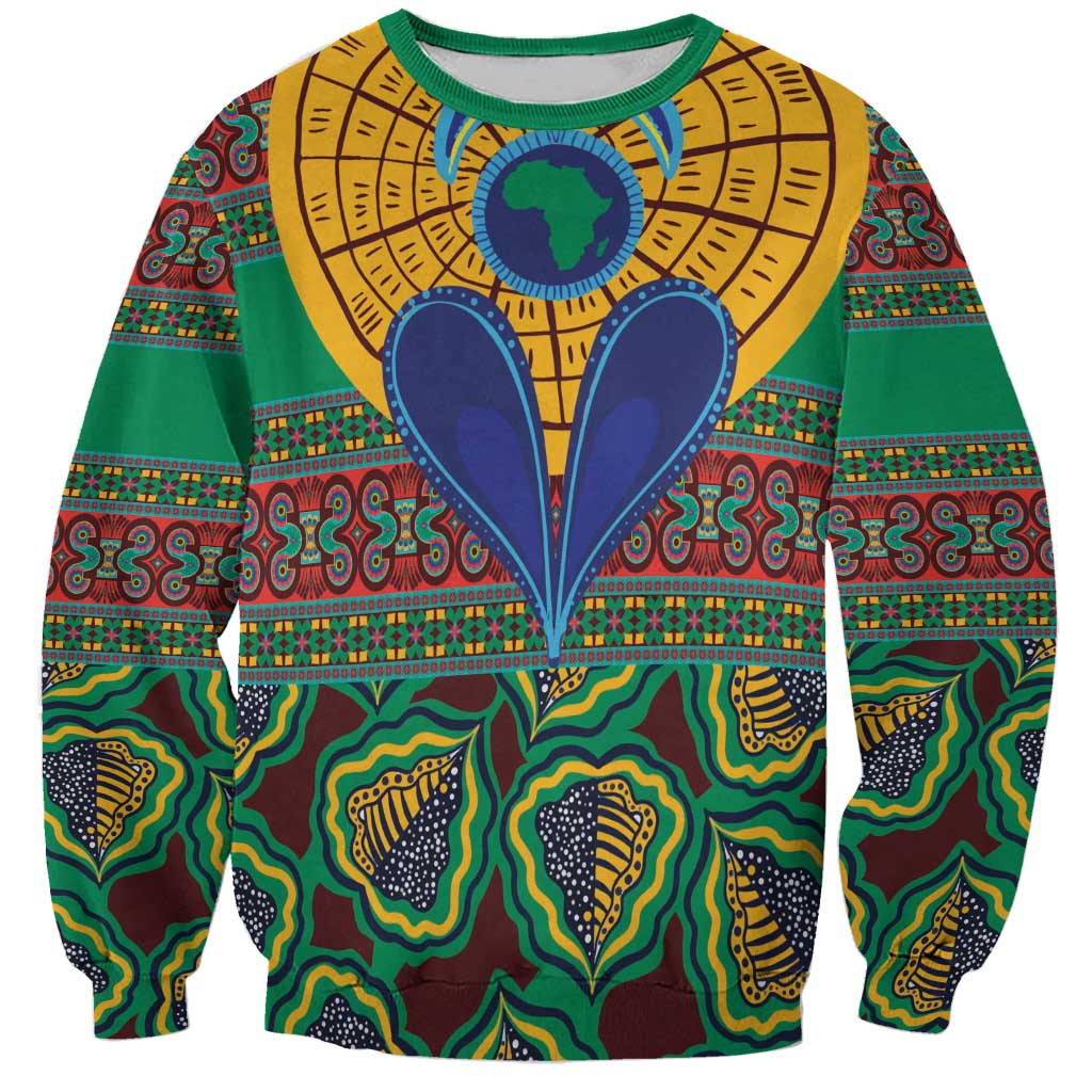 African Pattern Traditional Kanga Style Sweatshirt - Wonder Print Shop