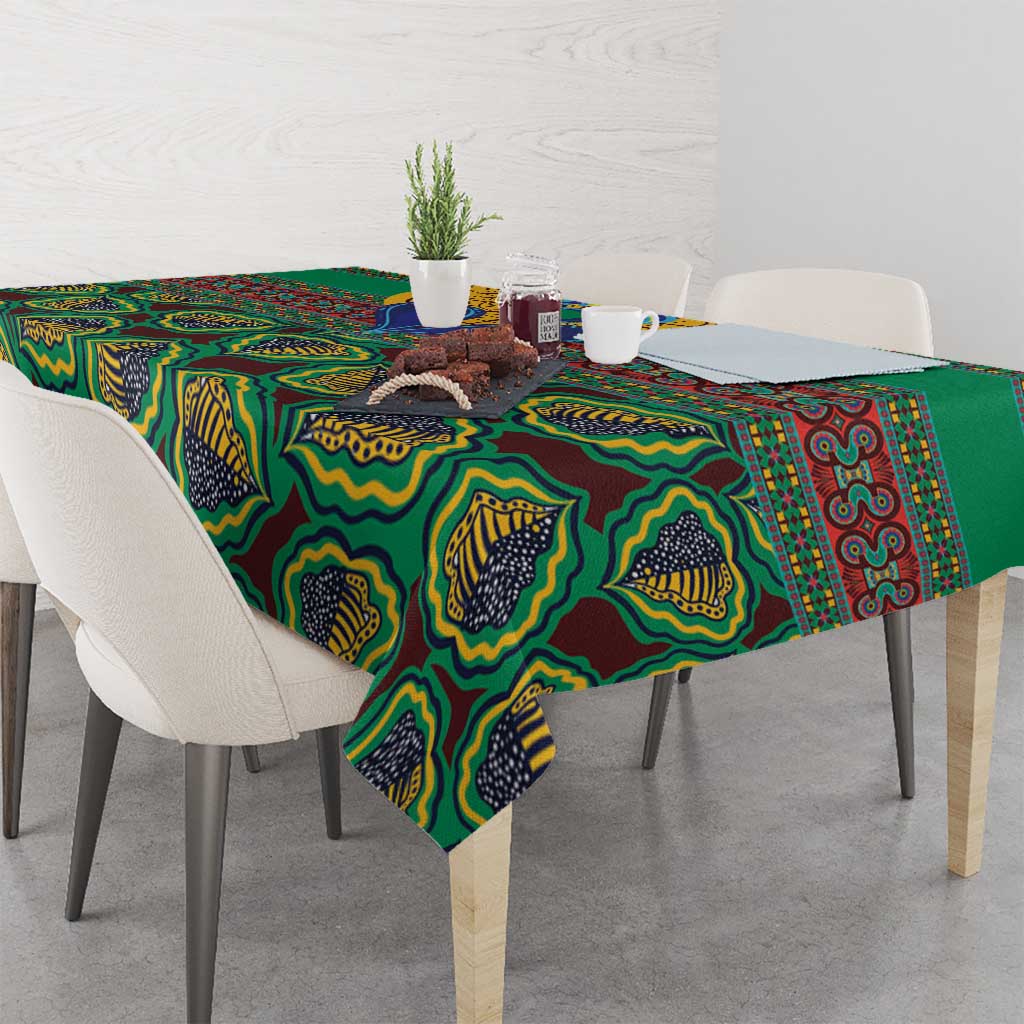 African Pattern Traditional Kanga Style Tablecloth - Wonder Print Shop