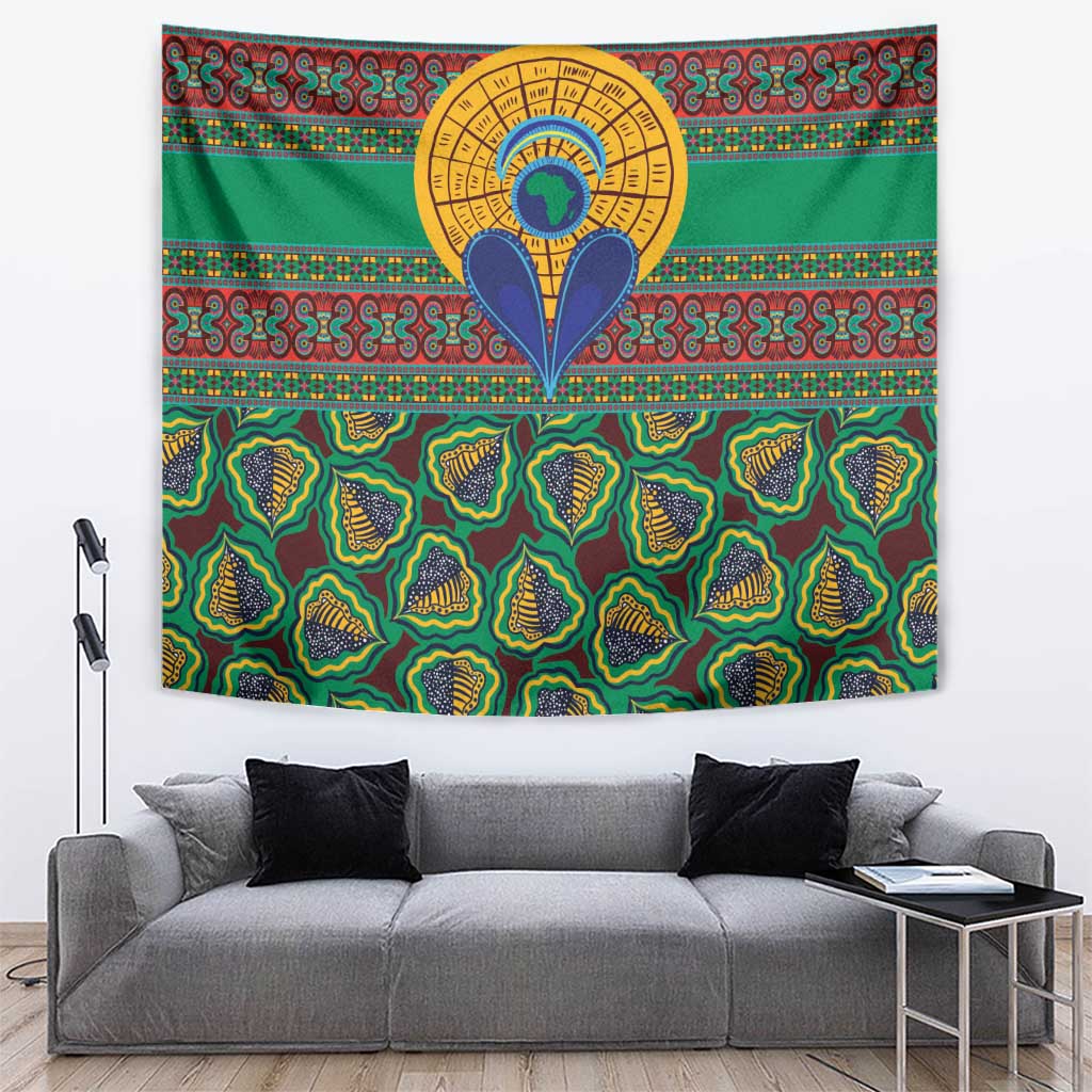 African Pattern Traditional Kanga Style Tapestry - Wonder Print Shop
