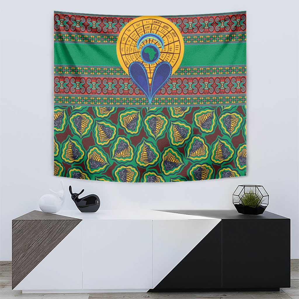 African Pattern Traditional Kanga Style Tapestry - Wonder Print Shop