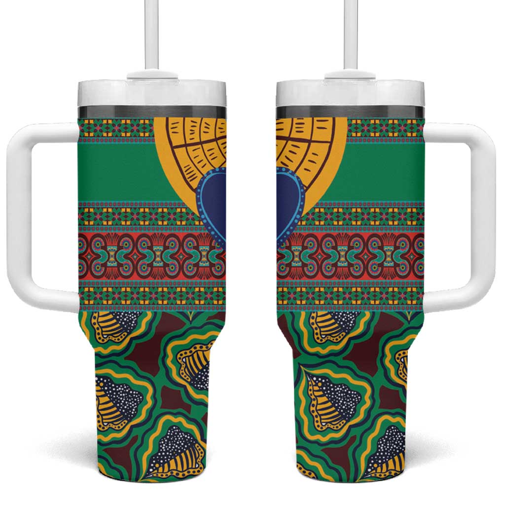 African Pattern Traditional Kanga Style Tumbler With Handle - Wonder Print Shop