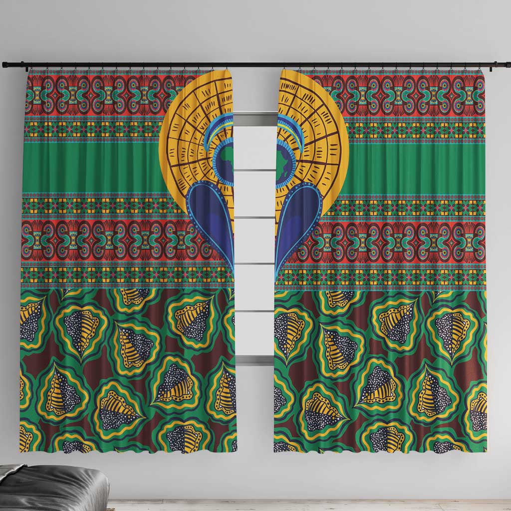 African Pattern Traditional Kanga Style Window Curtain - Wonder Print Shop