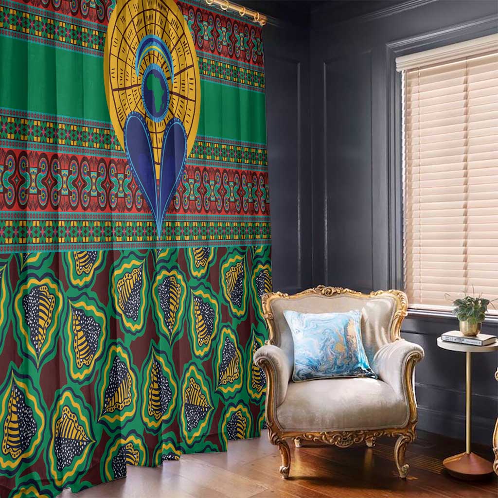 African Pattern Traditional Kanga Style Window Curtain - Wonder Print Shop