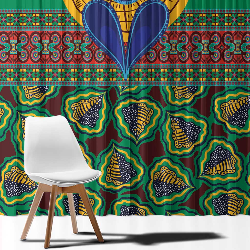 African Pattern Traditional Kanga Style Window Curtain - Wonder Print Shop