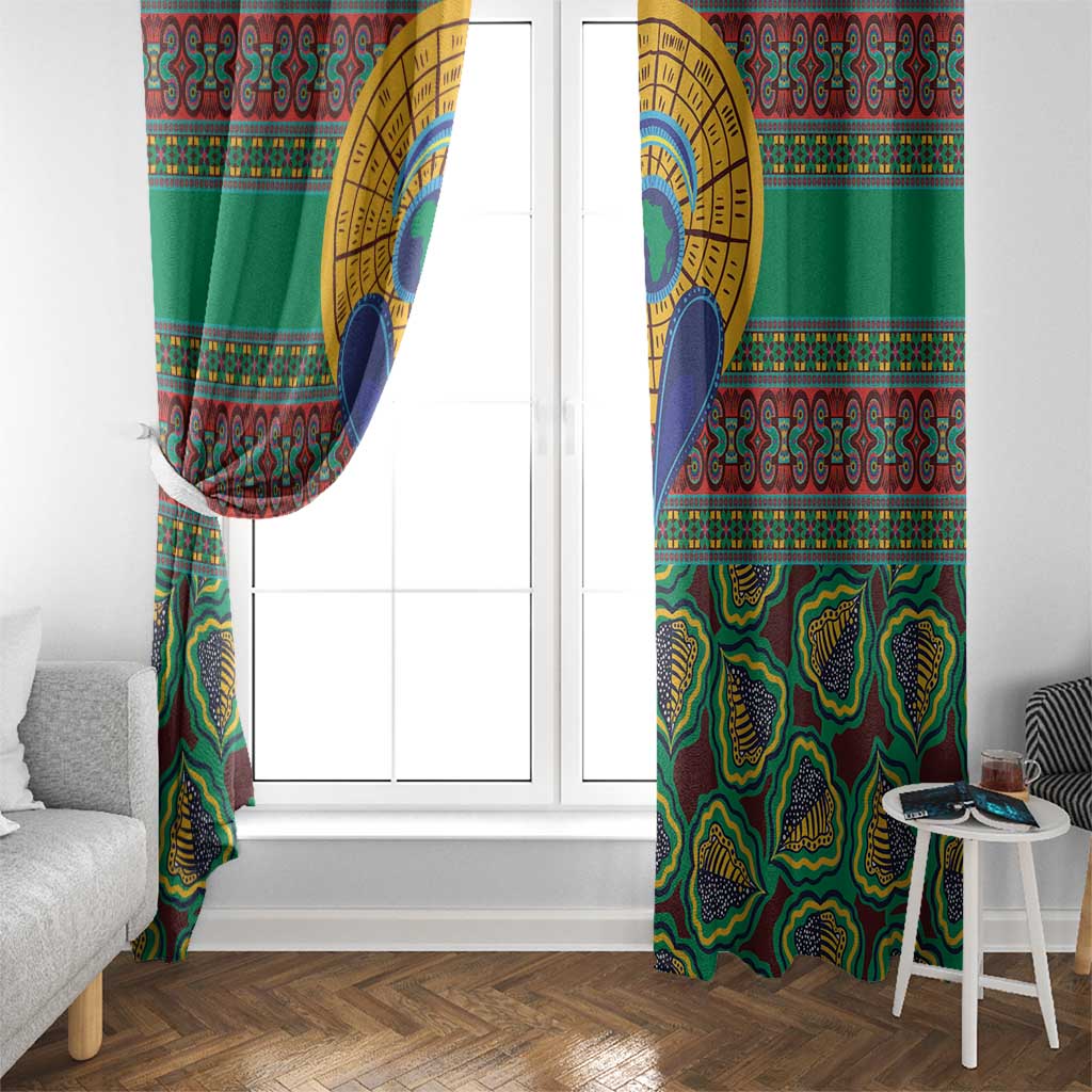 African Pattern Traditional Kanga Style Window Curtain - Wonder Print Shop