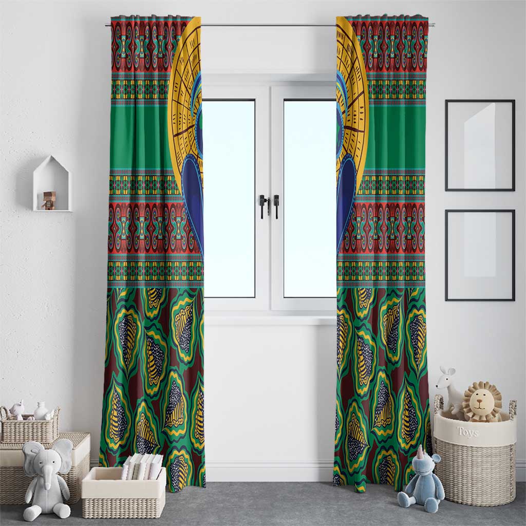 African Pattern Traditional Kanga Style Window Curtain - Wonder Print Shop