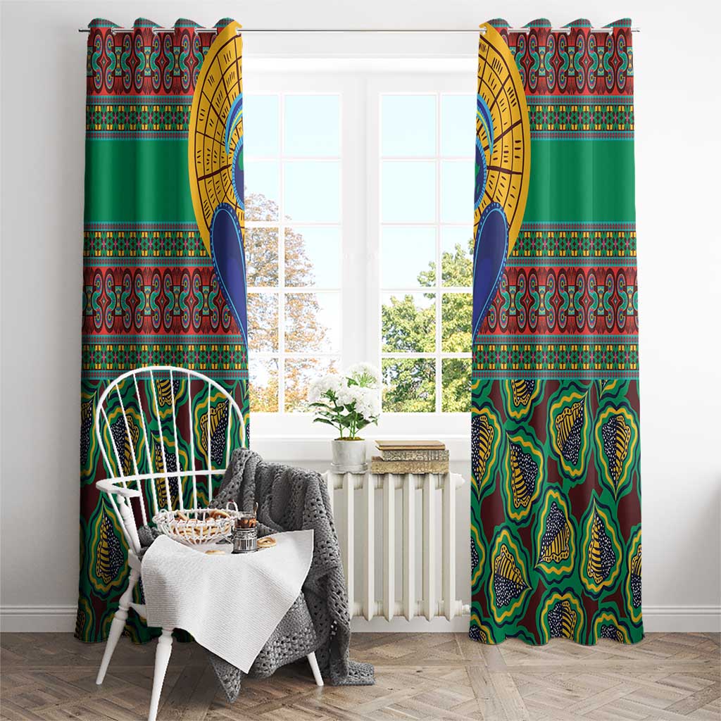 African Pattern Traditional Kanga Style Window Curtain - Wonder Print Shop