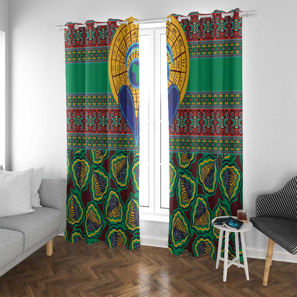 African Pattern Traditional Kanga Style Window Curtain - Wonder Print Shop