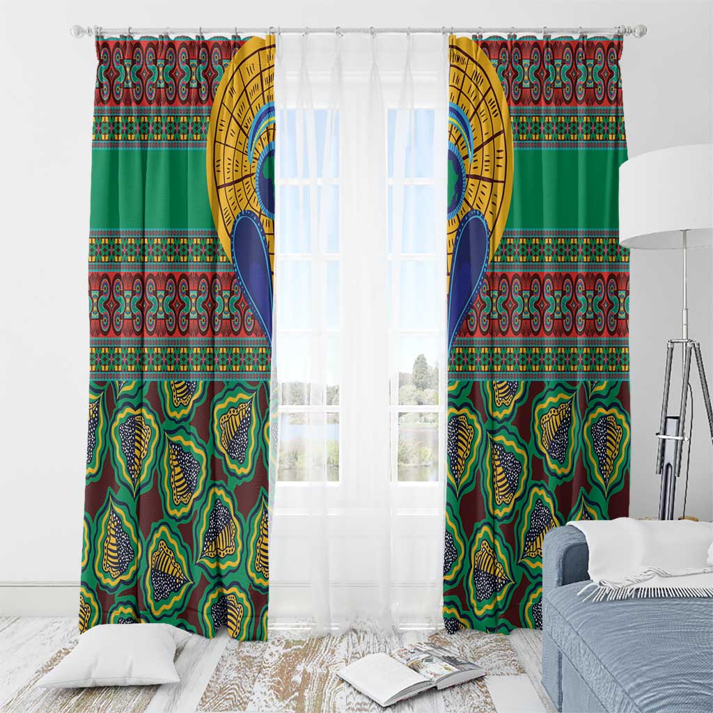 African Pattern Traditional Kanga Style Window Curtain - Wonder Print Shop