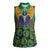 African Pattern Traditional Kanga Style Women Sleeveless Polo Shirt - Wonder Print Shop
