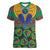 African Pattern Traditional Kanga Style Women V-Neck T-Shirt - Wonder Print Shop