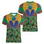 African Pattern Traditional Kanga Style Women V-Neck T-Shirt - Wonder Print Shop
