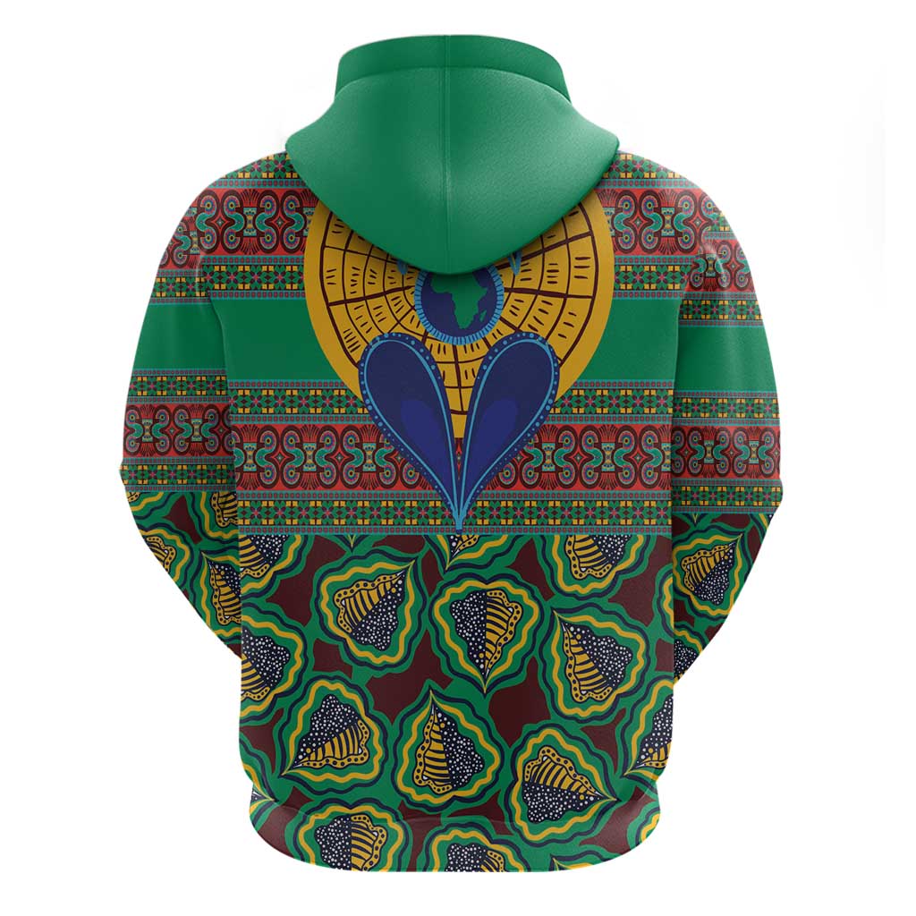 African Pattern Traditional Kanga Style Zip Hoodie - Wonder Print Shop