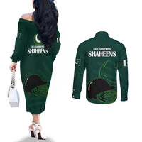 pakistan-cricket-helmet-couples-matching-off-the-shoulder-long-sleeve-dress-and-long-sleeve-button-shirts-proud-shaheen-falcon-star-and-crescent