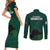 Pakistan Cricket Helmet Couples Matching Short Sleeve Bodycon Dress and Long Sleeve Button Shirts Proud Shaheen Falcon Star and Crescent LT9 - Wonder Print Shop