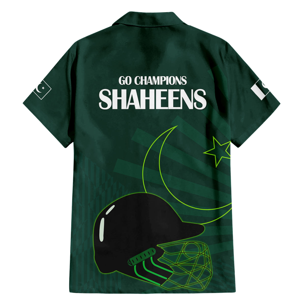 Pakistan Cricket Helmet Family Matching Short Sleeve Bodycon Dress and Hawaiian Shirt Proud Shaheen Falcon Star and Crescent - Wonder Print Shop