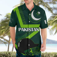 Pakistan Cricket Helmet Hawaiian Shirt Proud Shaheen Falcon Star and Crescent - Wonder Print Shop