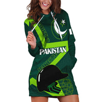 Pakistan Cricket Helmet Hoodie Dress Proud Shaheen Falcon Star and Crescent - Wonder Print Shop