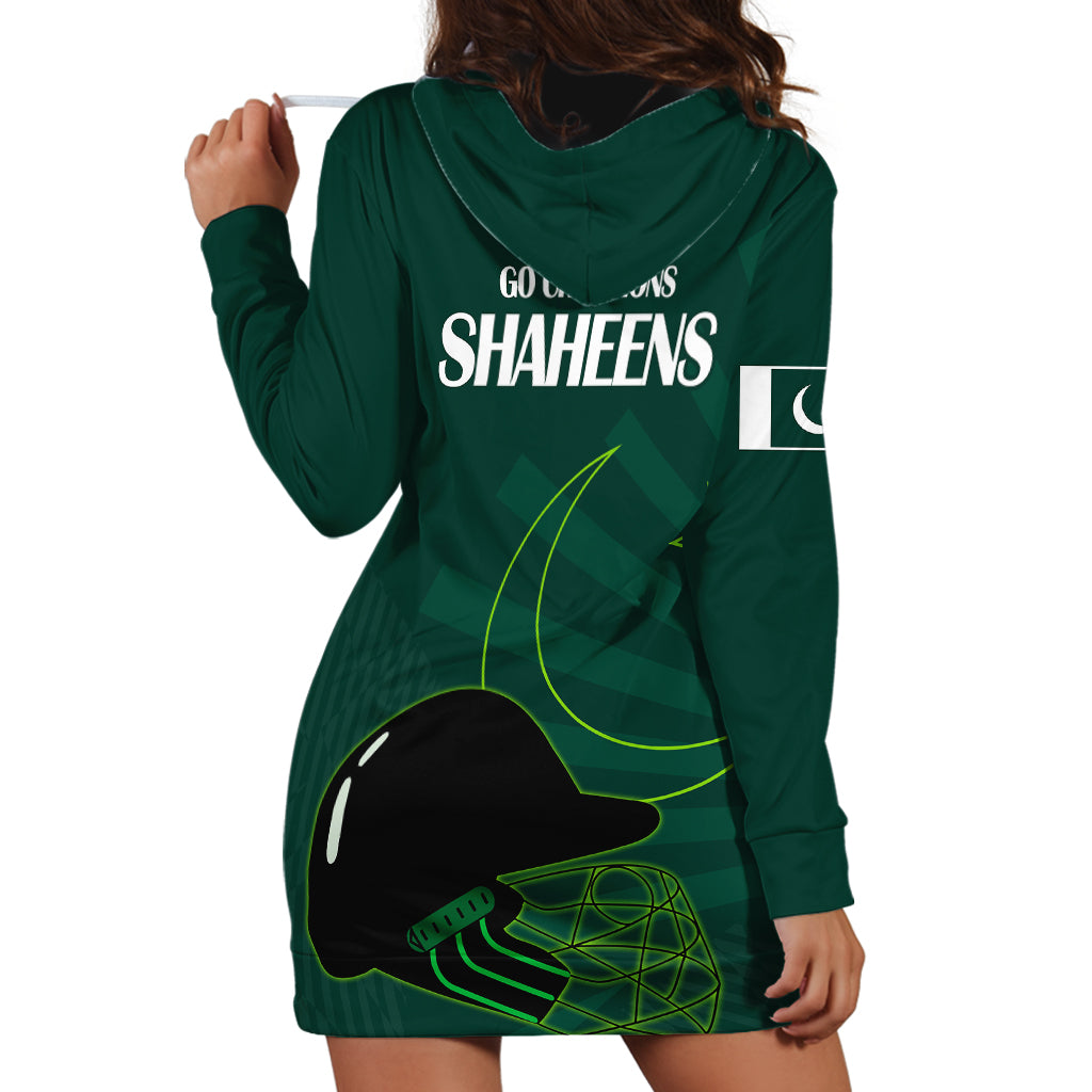 Pakistan Cricket Helmet Hoodie Dress Proud Shaheen Falcon Star and Crescent - Wonder Print Shop