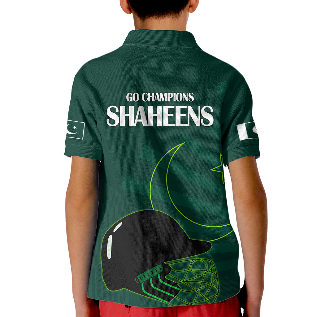 Pakistan Cricket Helmet Kid Polo Shirt Proud Shaheen Falcon Star and Crescent - Wonder Print Shop