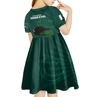 Pakistan Cricket Helmet Kid Short Sleeve Dress Proud Shaheen Falcon Star and Crescent - Wonder Print Shop