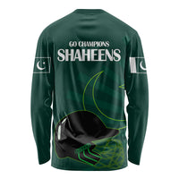 Pakistan Cricket Helmet Long Sleeve Shirt Proud Shaheen Falcon Star and Crescent - Wonder Print Shop