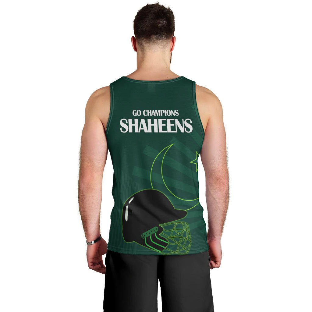 Pakistan Cricket Helmet Men Tank Top Proud Shaheen Falcon Star and Crescent - Wonder Print Shop