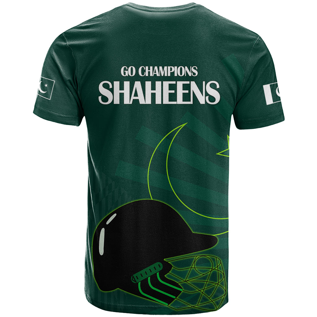 Pakistan Cricket Helmet T Shirt Proud Shaheen Falcon Star and Crescent - Wonder Print Shop