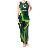 Pakistan Cricket Helmet Tank Maxi Dress Proud Shaheen Falcon Star and Crescent - Wonder Print Shop